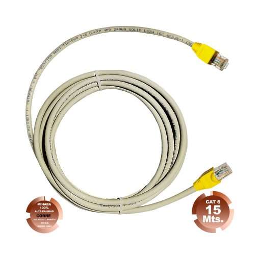 Westor MIHABA-LANCAT6-15MTS Satra Cable red internet UTP Cat 6 de 15Mts Gris armado de cobre SATRA