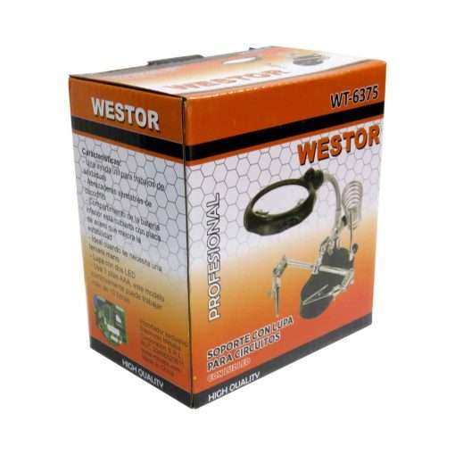 Westor WT-6375 Westor Soporte para Cautín con Lupa, Luz LED y Pinzas WT-6375 WESTOR