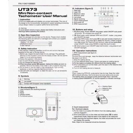 Westor UT373 Uni-T Mini Tacómetro Digital Láser UT373 UNI-T