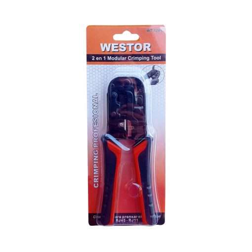 Westor WT-1285KIT4 Westor Kit Alicate Crimping + Plug Rj45 Cat5e + capucha + Grapa WT-1285KIT4 WESTOR
