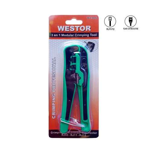 Westor WT-5042KIT3 Westor Kit Alicate Crimping + Plug Rj45 Cat5e + Ponchador-Pelador WT-5042KIT3 WESTOR