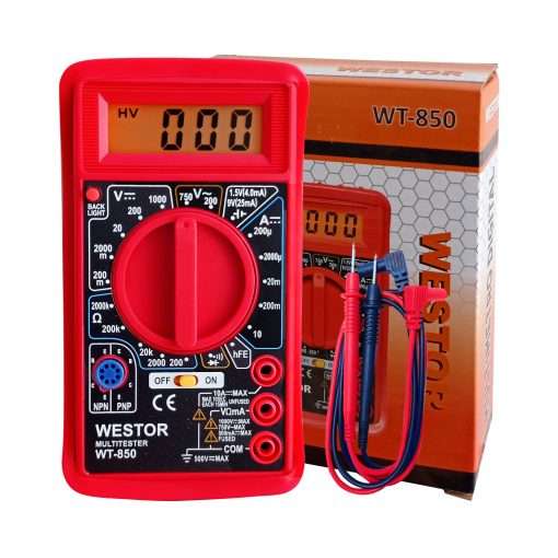 Westor MI-DT850KIT6 Westor Kit Multímetro Multitester + Cautín + Soporte lupa + punta p/cautín + Pasta + Flux + Estaño WT-MI-DT850KIT6 Westor