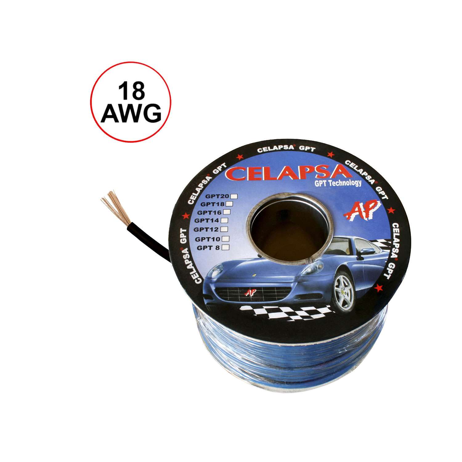 Cable Automotriz N°18AWG Negro GPT18NG CELAPSA x Rollo Westor.pe