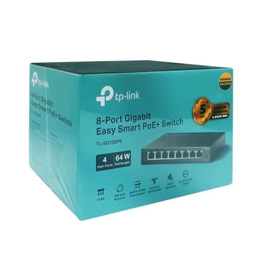 Westor TL-SG108PE Tp-Link Switch de 8 GB Puertos Easy Smart PoE+ TL-SG108PE TP-LINK