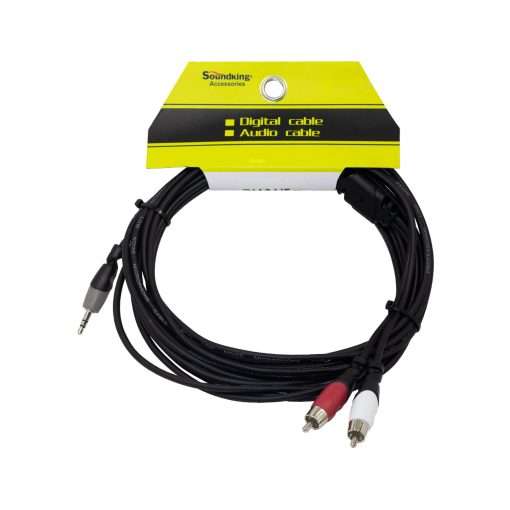 Westor BI161/5M SOUNDKING Cable 1 Plug Stereo 3.5mm a 2 Plug RCA 5 Metros BI161/5M SOUNDKING