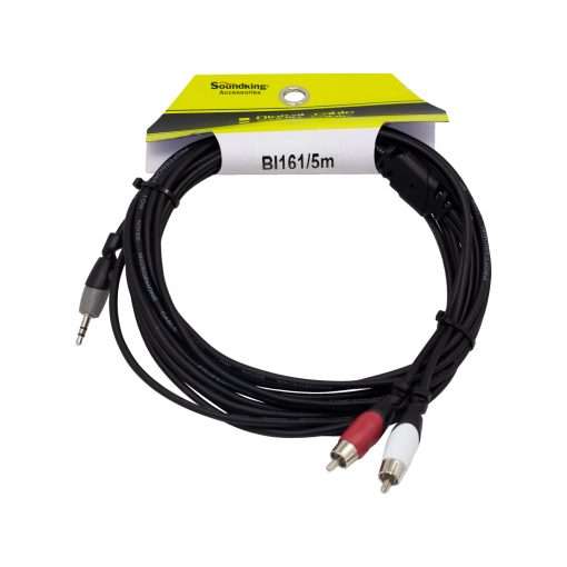 Westor BI161/5M SOUNDKING Cable 1 Plug Stereo 3.5mm a 2 Plug RCA 5 Metros BI161/5M SOUNDKING