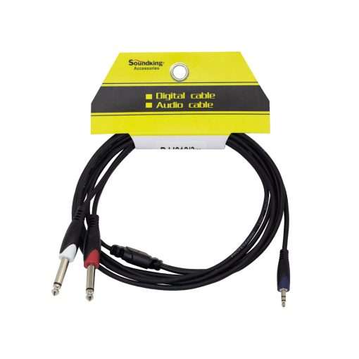 Westor BJJ212/3M SOUNDKING Cable 1 Plug Stereo 3.5mm a 2 Plug Mono 6.3mm 3 Metros BJJ212/3M SOUNDKING