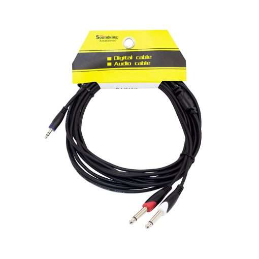 Westor BJJ212/6M SOUNDKING Cable 1 Plug Stereo 3.5mm a 2 Plug Mono 6 Metros BJJ212/6M SOUNDKING