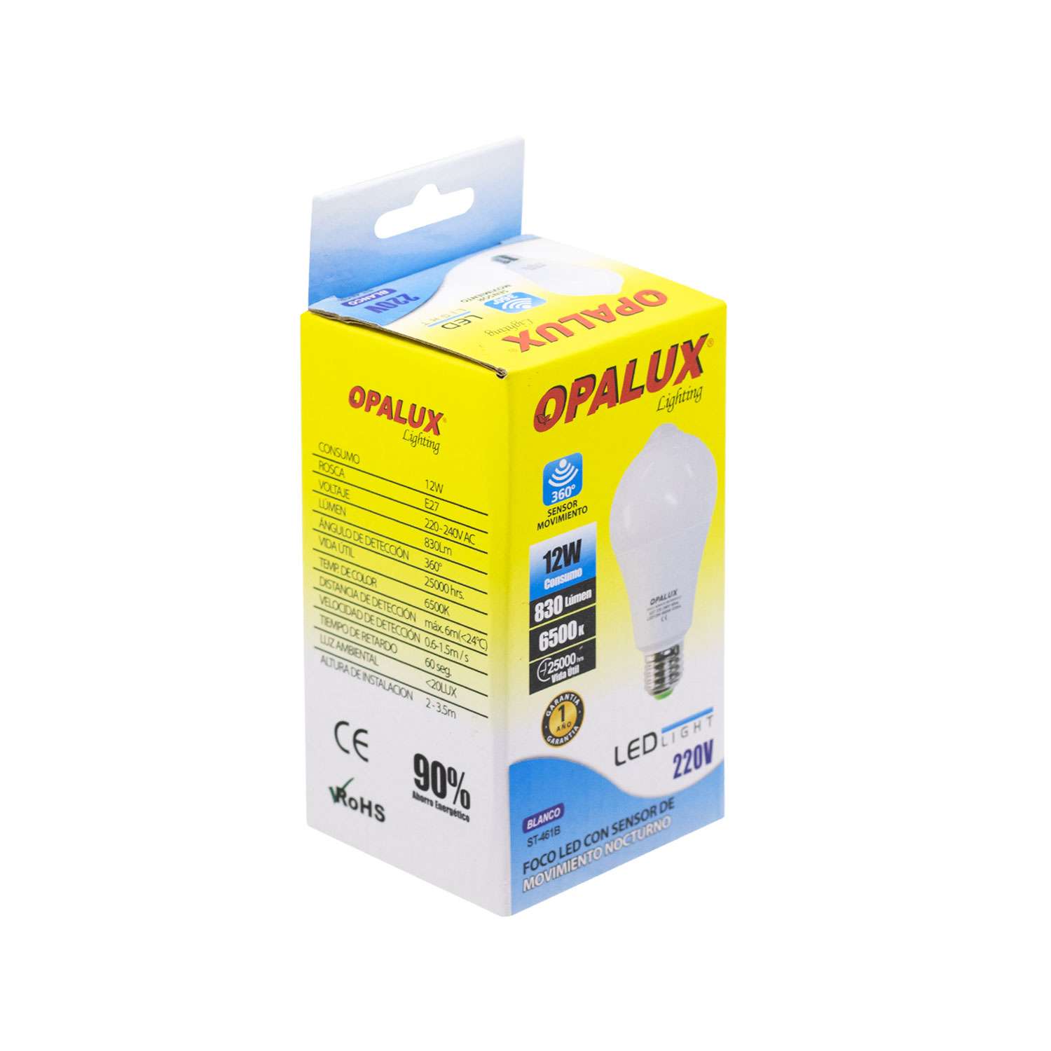 ST-461B Westor ST-461B Opalux Foco LED 12W con Sensor de Movimiento ST-461B OPALUX