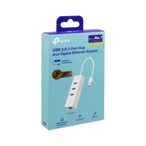 Westor UE330 Tp-Link Adaptador USB 2 en 1 con Hub de 3 Puertos USB 3.0 y Adaptador Ethernet Gigabit UE330 TP-LINK