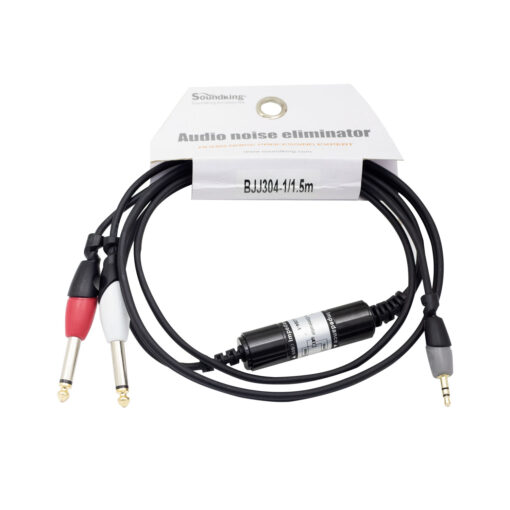 Westor BJJ304-1/1.5M SOUNDKING Cable 2 Plug Mono 6.3mm a 1 Plug Stereo 3.5mm con Filtro BJJ304-1/1.5M SOUNDKING