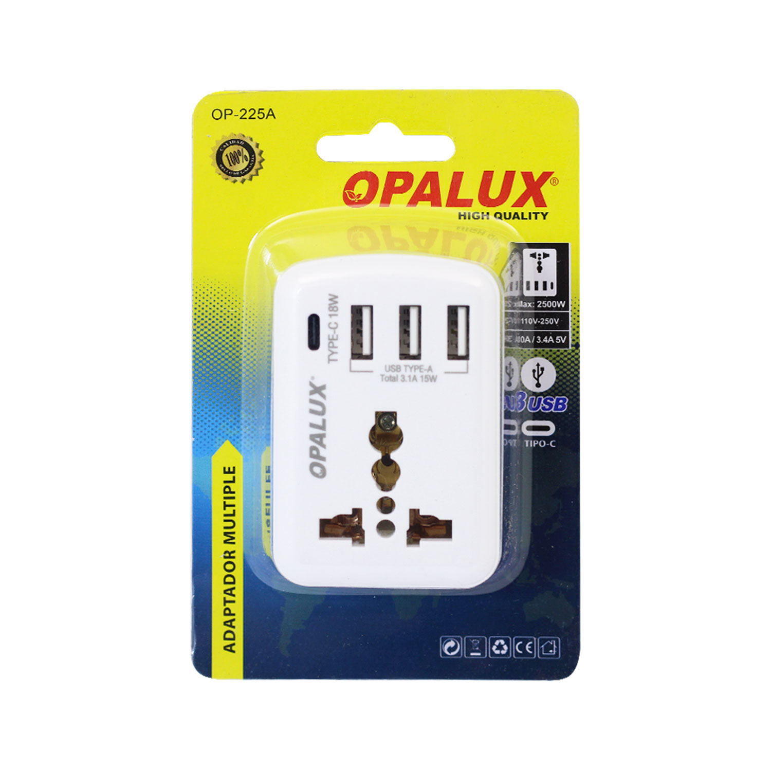 OP-225A Westor OP-225A Opalux Adaptador Enchufe Múltiple OP-225A OPALUX