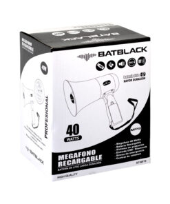 Westor BT-MF70 Batblack Megáfono Recargable 40W con Sistema de Grabación, Sirena, Bluetooth Y USB BT-MF70 BATBLACK