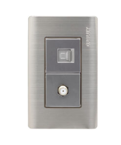 Toma Metálico Coaxial + RJ45 Cat.6 OP-78PV OPALUX