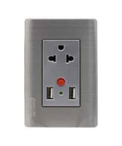 Tomacorriente Universal C/Toma Tierra + USB Doble OP-SP94 OPALUX