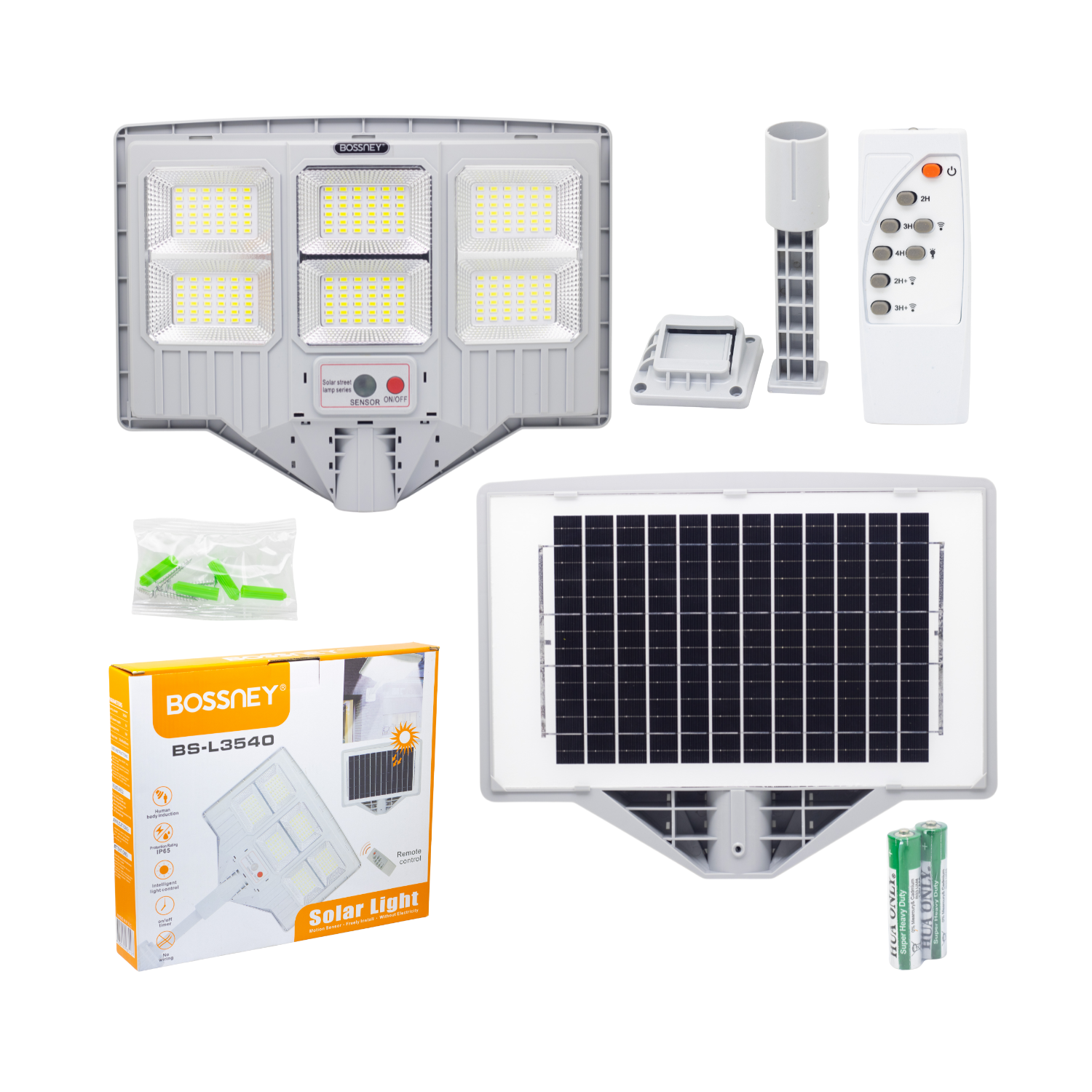 BS-3540 1 Westor BS-L3540 Bossney Reflector LED Solar con Sensor y Temporizador BS-L3540 BOSSNEY