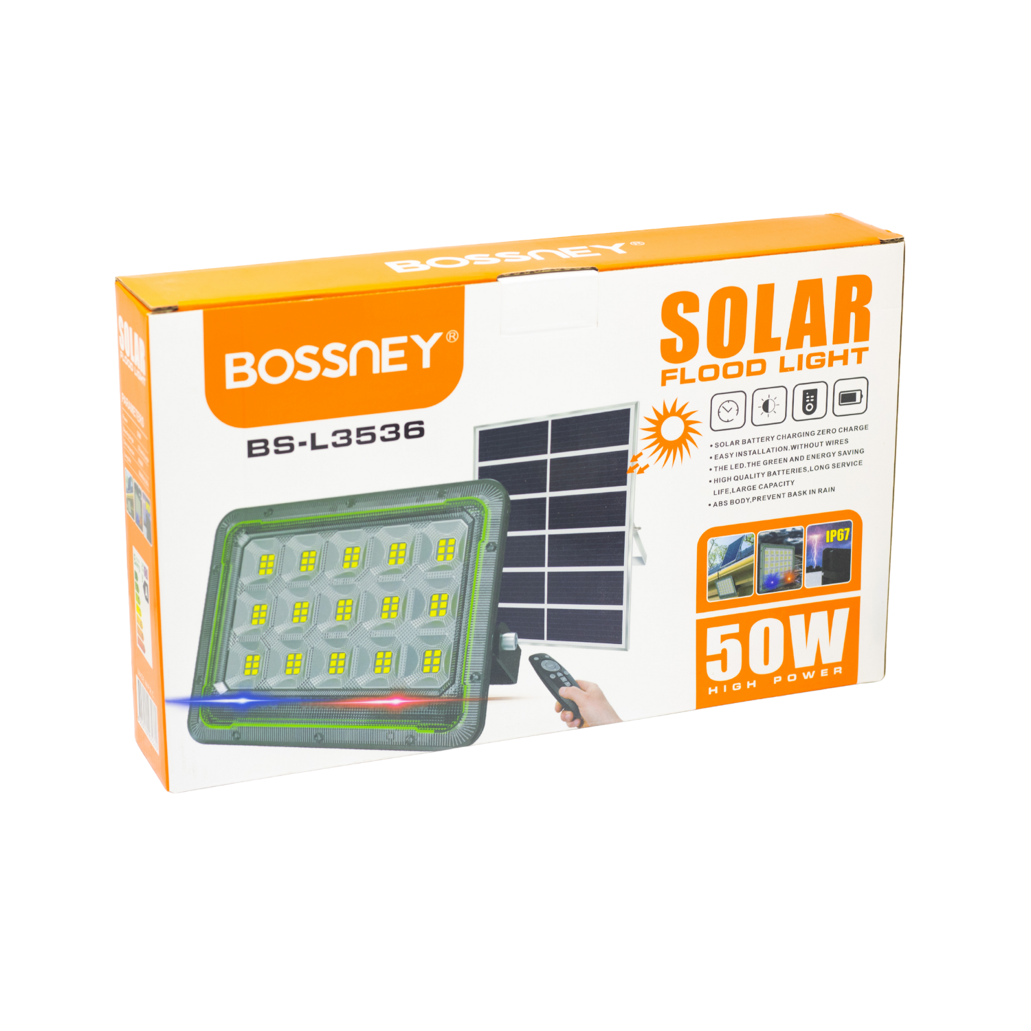 BS-L3536 4 Westor BS-L3536 Bossney Reflector Led Con Panel Solar 50w BS-L3536 50W BOSSNEY