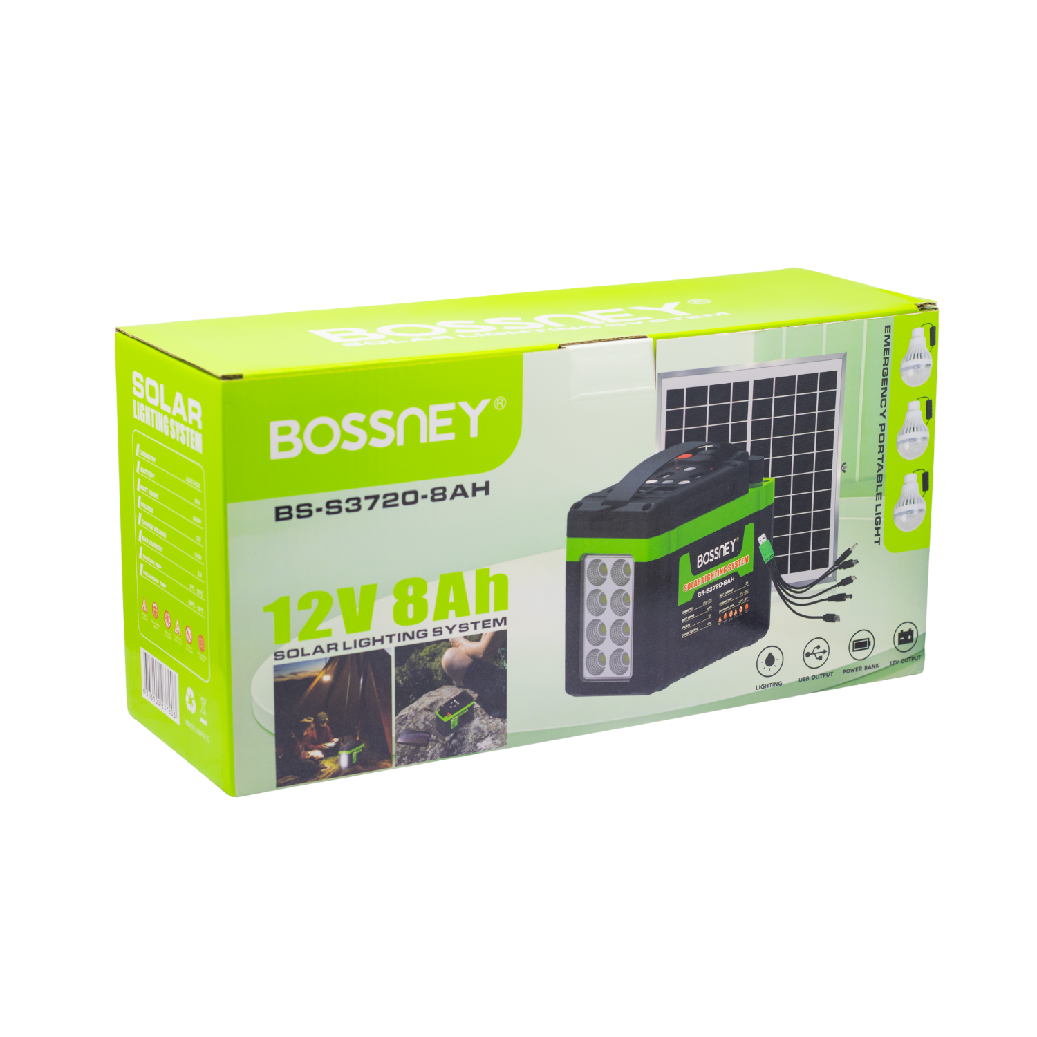 BS-S3720-8AH 7 Westor BS-S3720-8AH Bossney Kit Suministro De Energía Con Iluminación y Panel Solar BS-S3720-8AH BOSSNEY