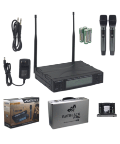 Micrófono Profesional Inalámbrico UHF Doble Bt-M8822 BATBLACK