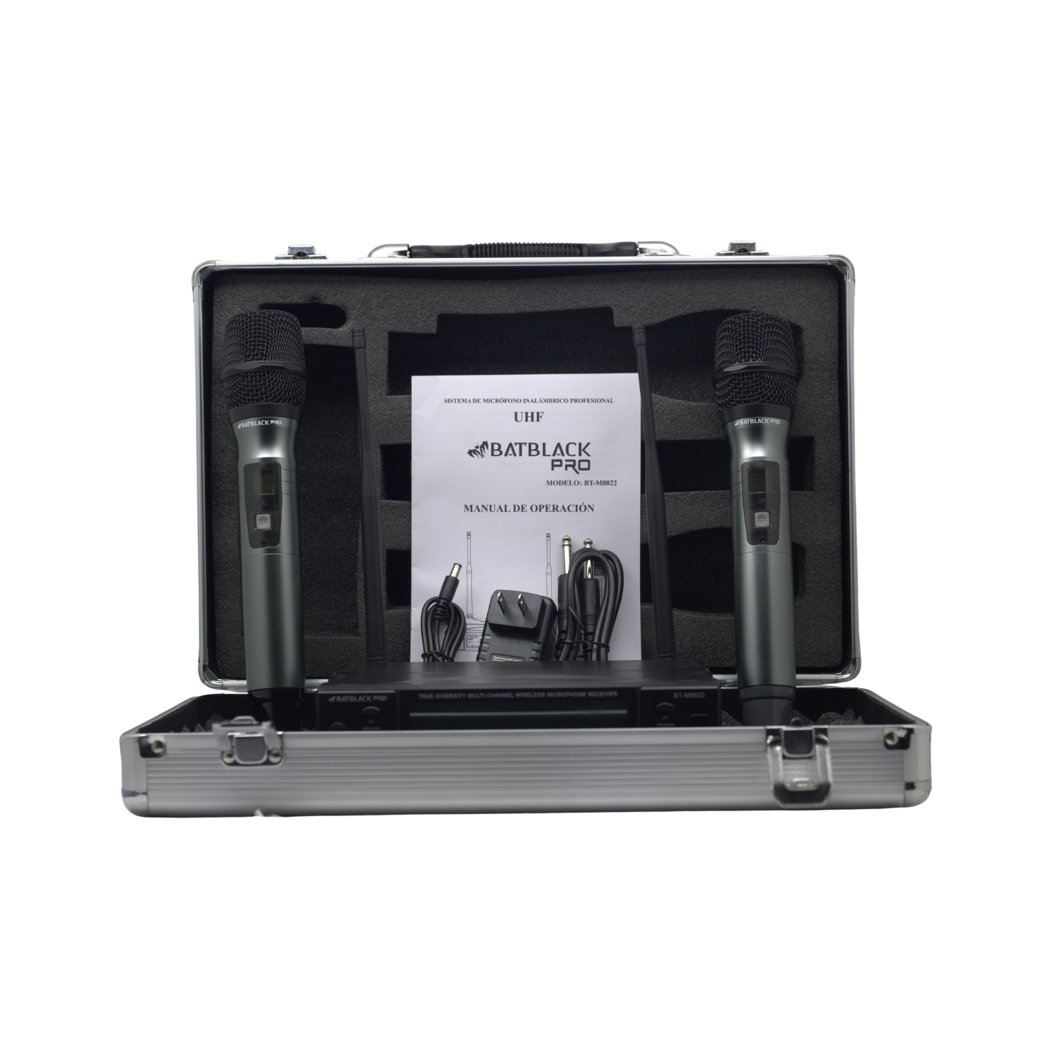 BT-M8822 2 Westor BT-M8822 Batblack Micrófono Profesional Inalámbrico UHF Doble Bt-M8822 BATBLACK