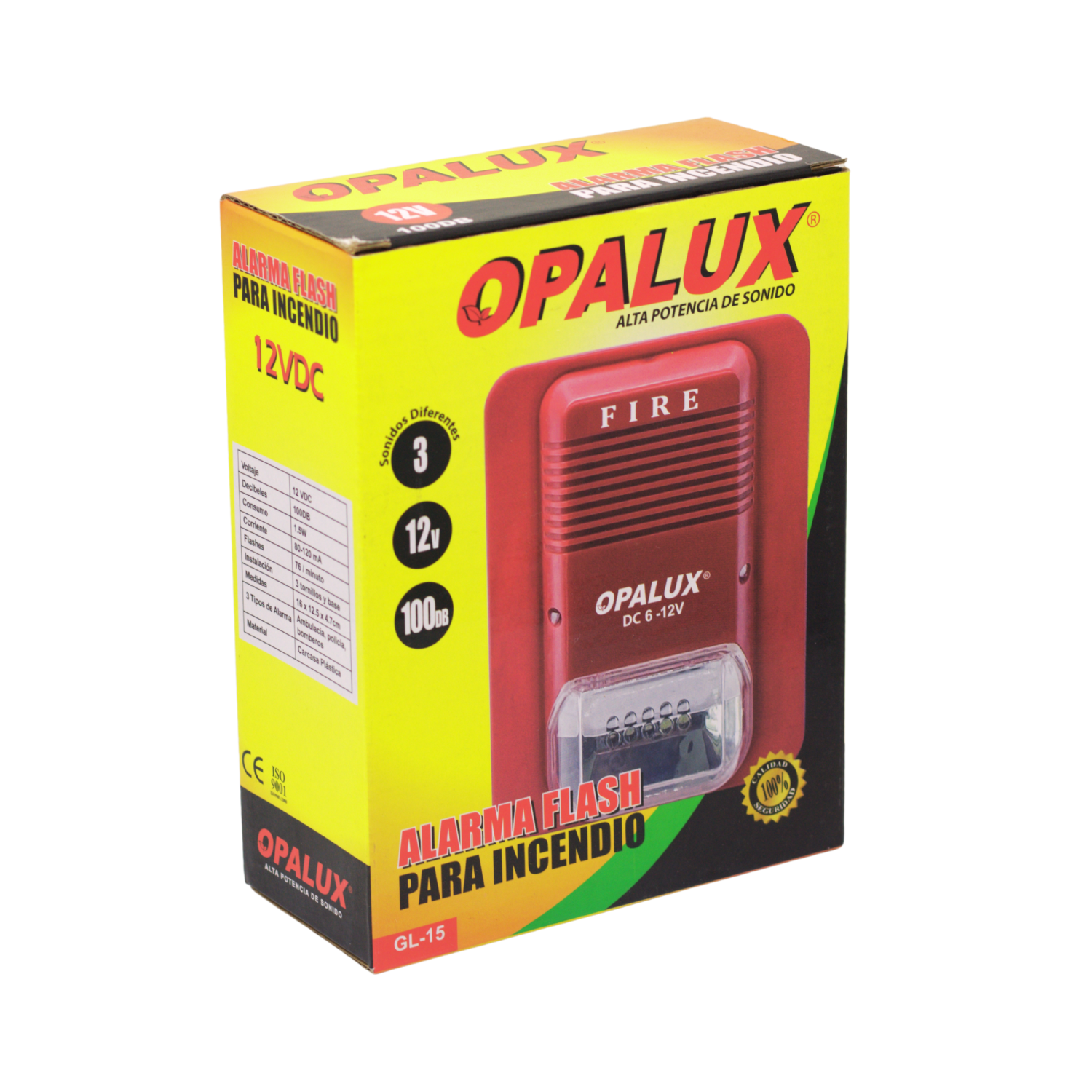GL-15 7 Westor GL-15 Opalux Sirena Con Estrobo Rojo Led 6v-24v GL-15 OPALUX