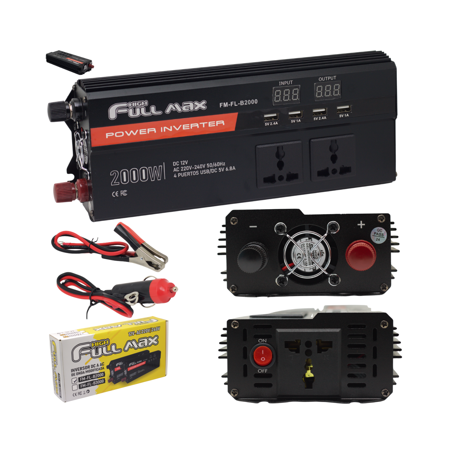 FM-FL-B2000 1 Westor FM-FL-B2000 High Full Max Inversor de Onda Modificada 2000W con 4 Puertos USB 5VDC 6.8A FM-FL-B2000 HIGH FULL MAX