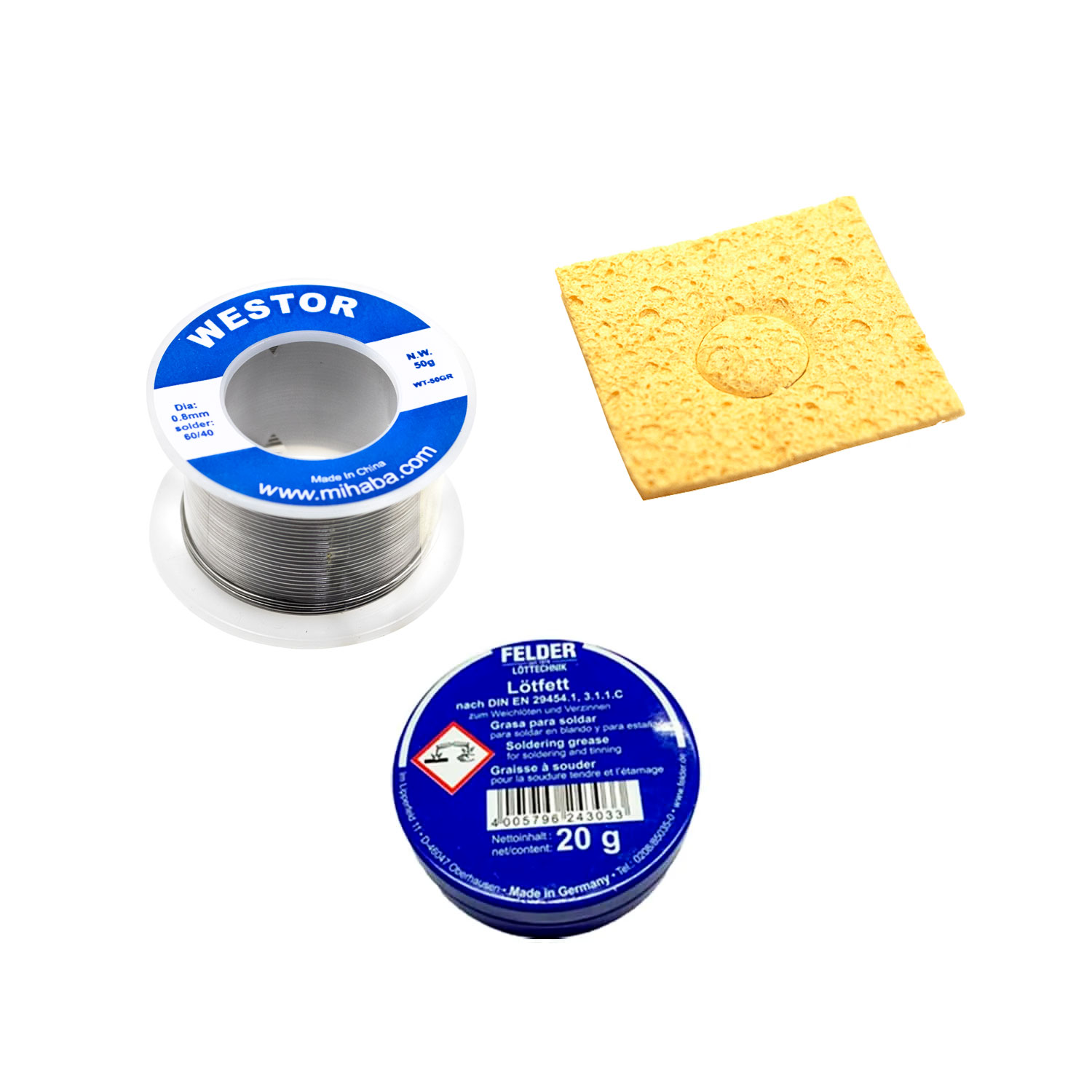 MIHABA-MA-3-50GRKIT3 Westor MIHABA-MA-3 50GRKIT3 Westor Kit Esponja+ Pasta de Soldar + Soldadura MIHABA-MA-3 50GRKIT3 WESTOR