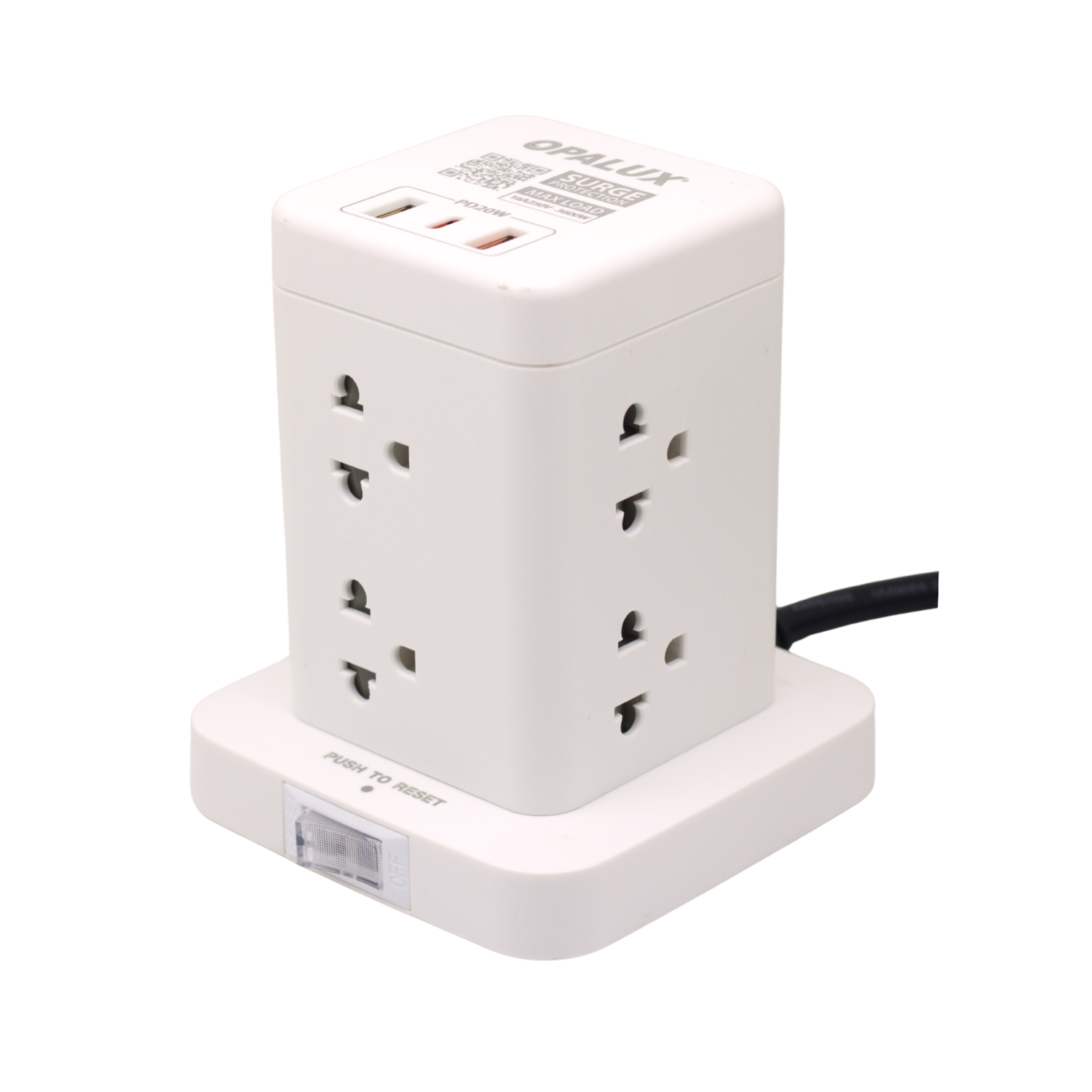 OP-TW8 5 Westor OP-TW8 Opalux Adaptador Tipo Torre De 8 Tomas + 2 USB Tipo A + 1 Usb Tipo C OP-TW8 OPALUX