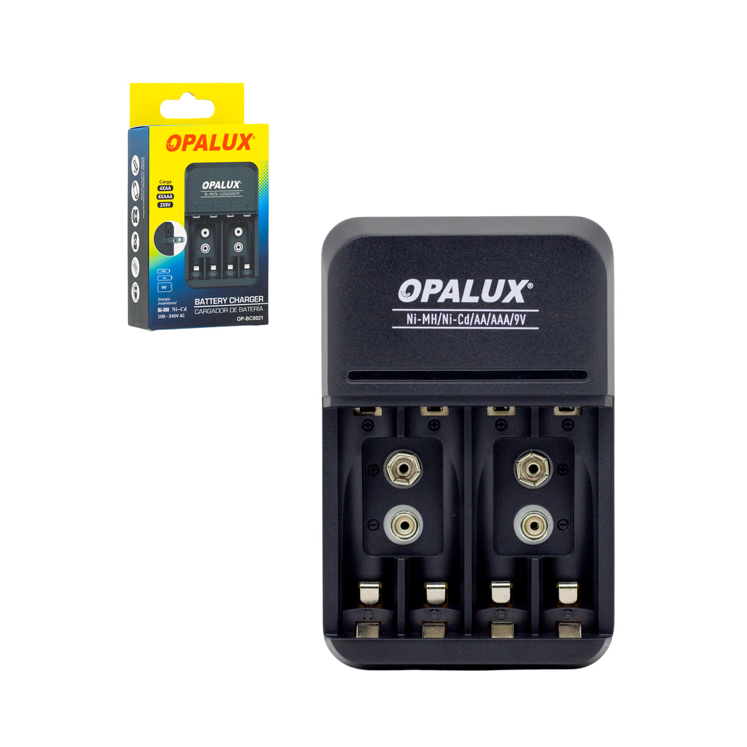 MIHABA-DH1100AAA-KIT3-1 Westor MIHABA-DH1100AAA-KIT3 Opalux Kit Cargador de pilas 9V/AA/AAA con 4 pilas AAA NiMH recargables MIHABA-DH1100AAA-KIT3 OPALUX