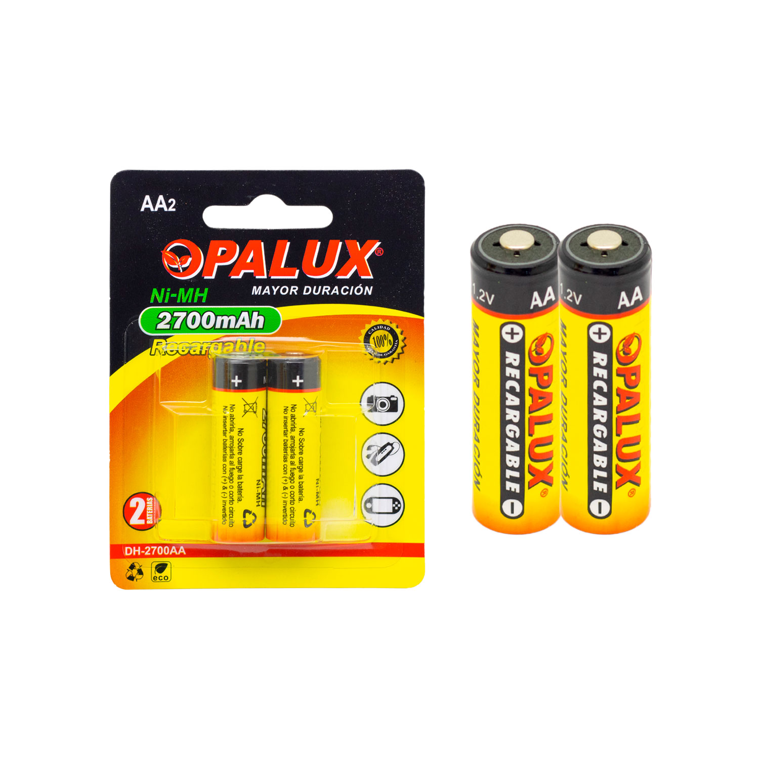 MIHABA-DH2700AA-KIT2-2 Westor MIHABA-DH2700AA-KIT2 Opalux Kit Cargador de pilas 9V/AA/AAA con 2 pilas AA NiMH recargables MIHABA-DH2700AA-KIT2 OPALUX