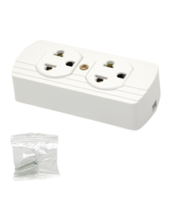 Tomacorriente Doble Universal Superficial + Tierra U-29WH OPALUX