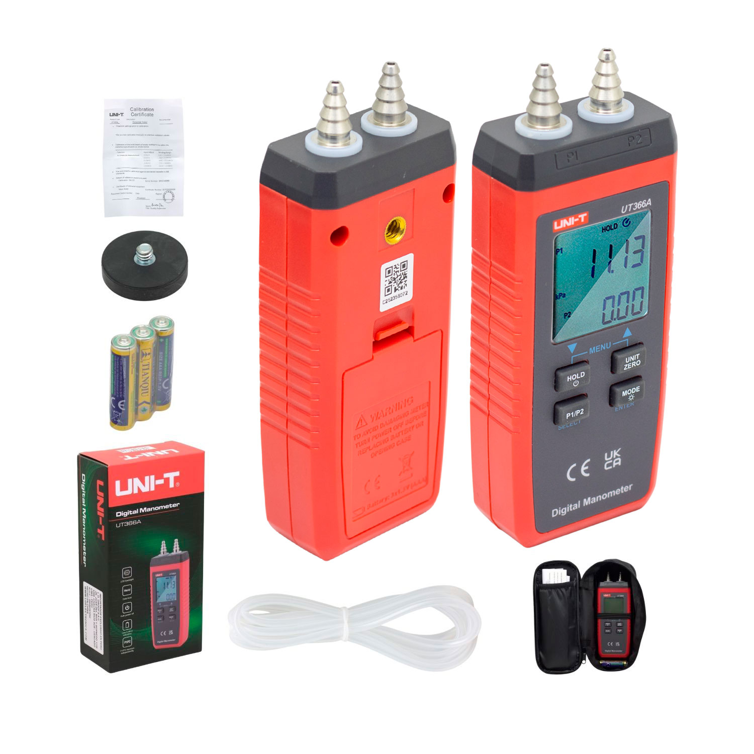 UT366A-3 Westor UT-366A Uni-T Manómetro Digital ±15,00 kPa / ±150,0 mbar / ±0,150 bar / ±2,175 psi UT-366A UNI-T