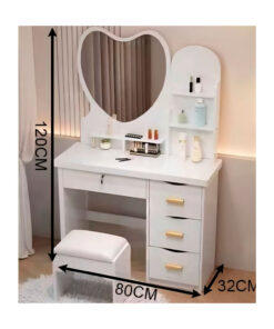Westor AJ312628 Genérico Tocador De Maquillaje Con Espejo En Forma De Corazón Blanco AJ312628
