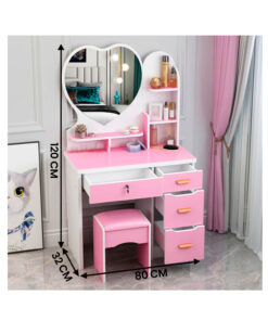 Tocador De Maquillaje Con Espejo En Forma De Corazón Rosado AJ313487 3 Westor AJ313487 Genérico Tocador De Maquillaje Con Espejo En Forma De Corazón Rosado AJ313487