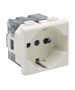 Dado Toma Tipo F (Schuko) con Línea Tierra BM127 OPALUX