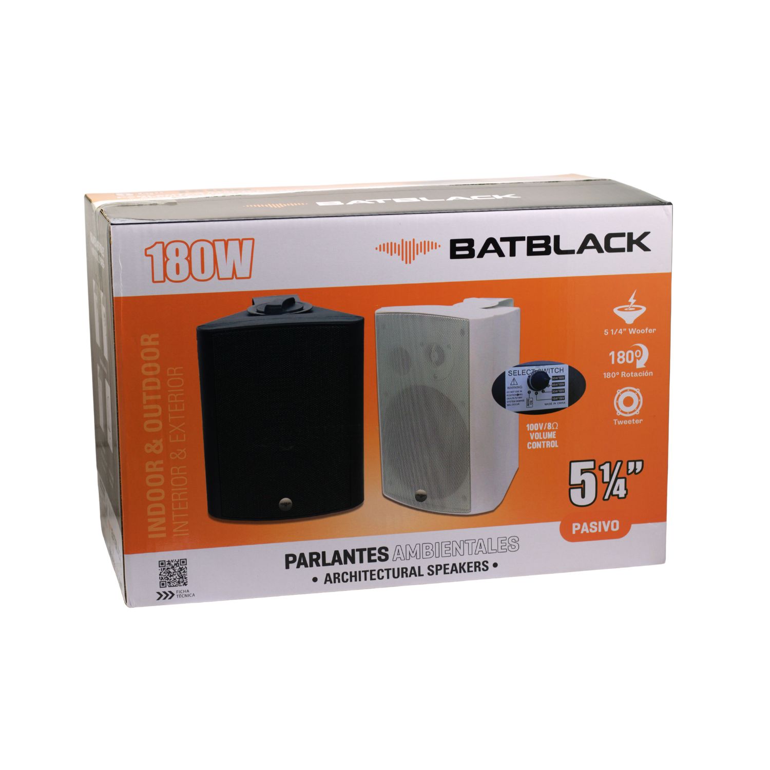 BT-6595B 7 Westor BT-6595B Batblack Parlante Ambiental 5 1/4" 180W Negro BT-6595B BATBLACK