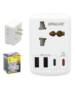 Adaptador Múltiple Plano + Tierra + USB + Tipo C OP-325A OPALUX