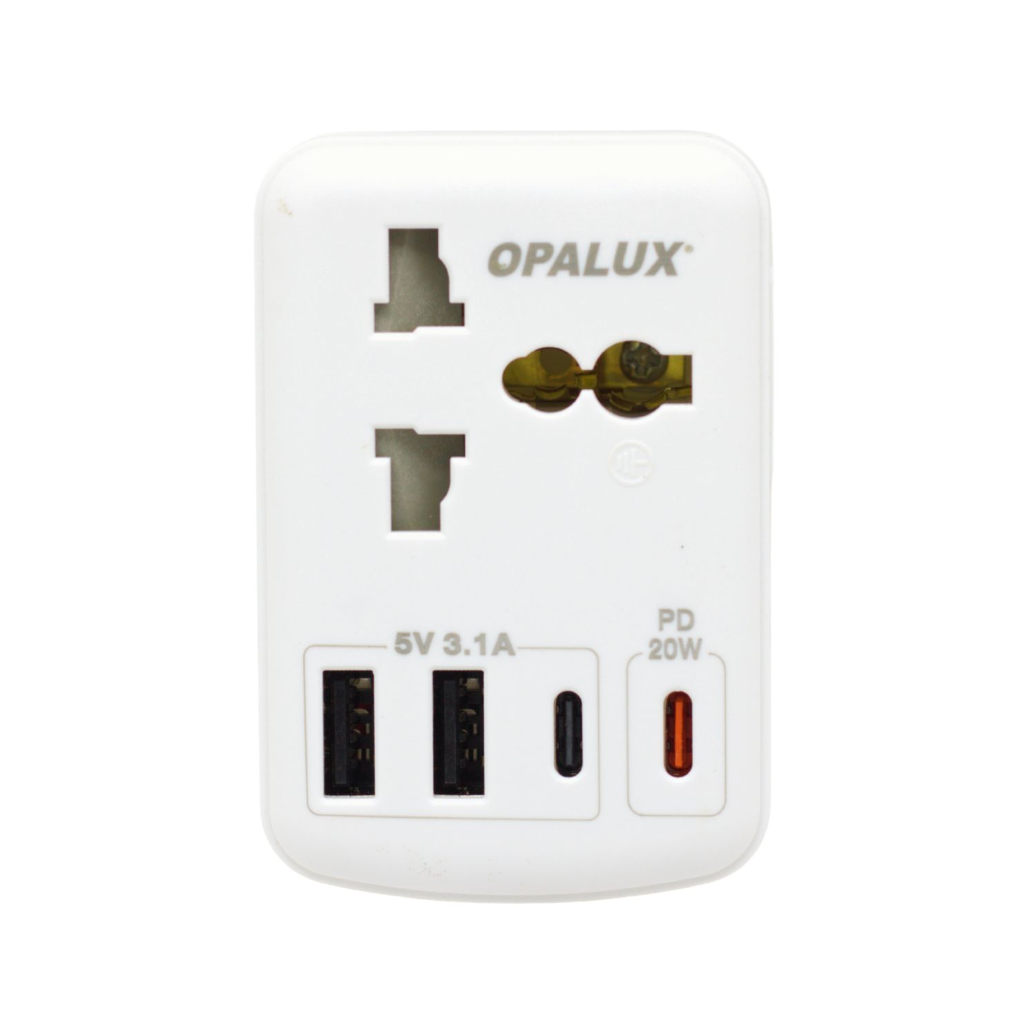 OP-325A 2 Westor OP-325A Opalux Adaptador Múltiple Plano + Tierra + USB + Tipo C OP-325A OPALUX