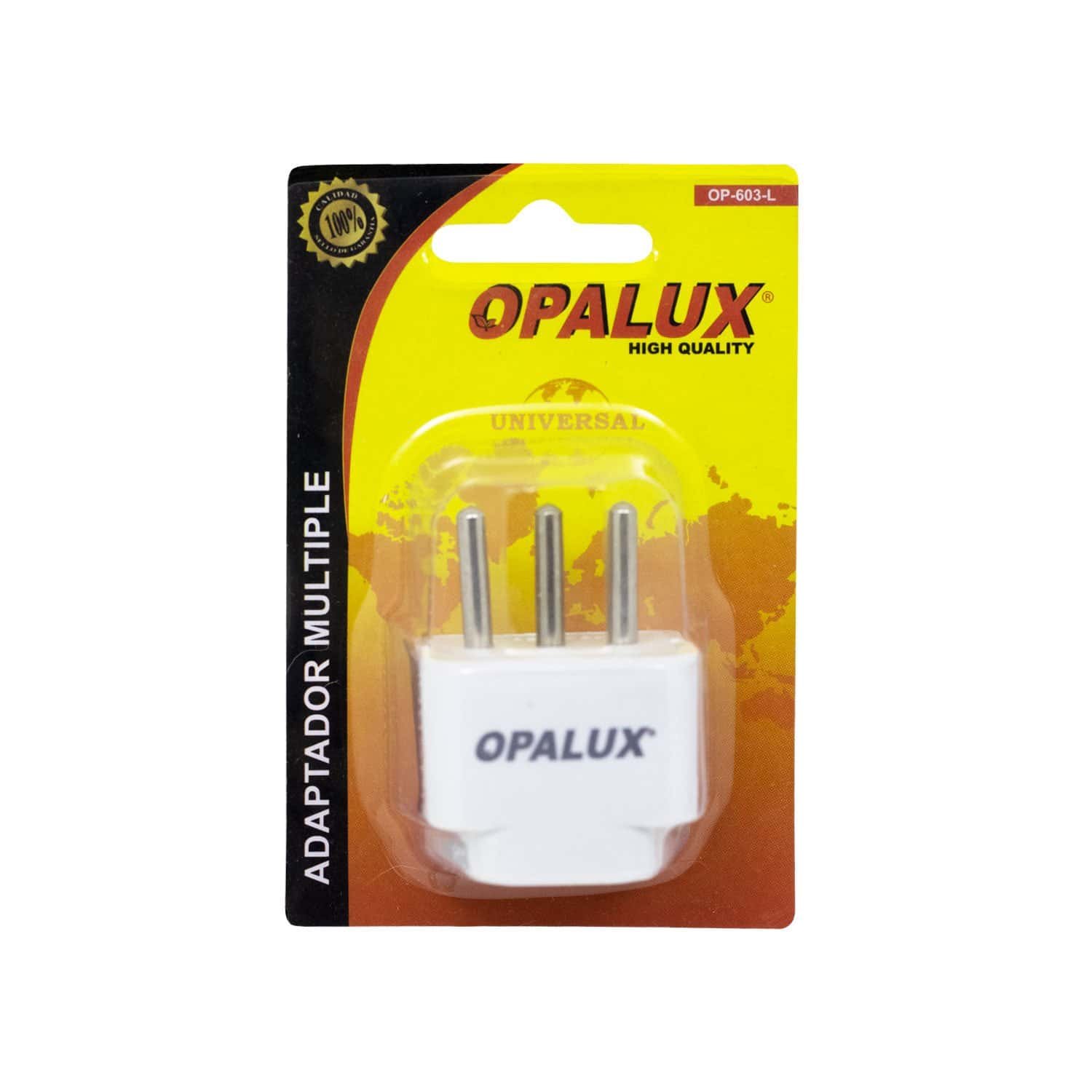 OP-603-L Westor OP-603-L Opalux Adaptador Enchufe con Toma Tierra Tipo L OP-603-L OPALUX