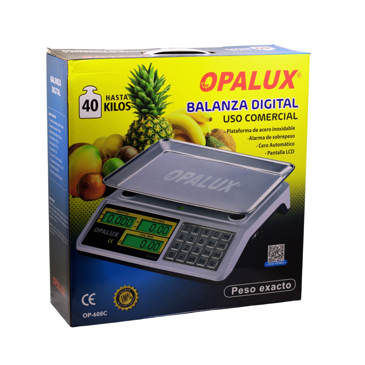 OP-608C 8 Westor OP-608C Opalux Balanza Digital Recargable Doble Display 40KG OP-608C OPALUX