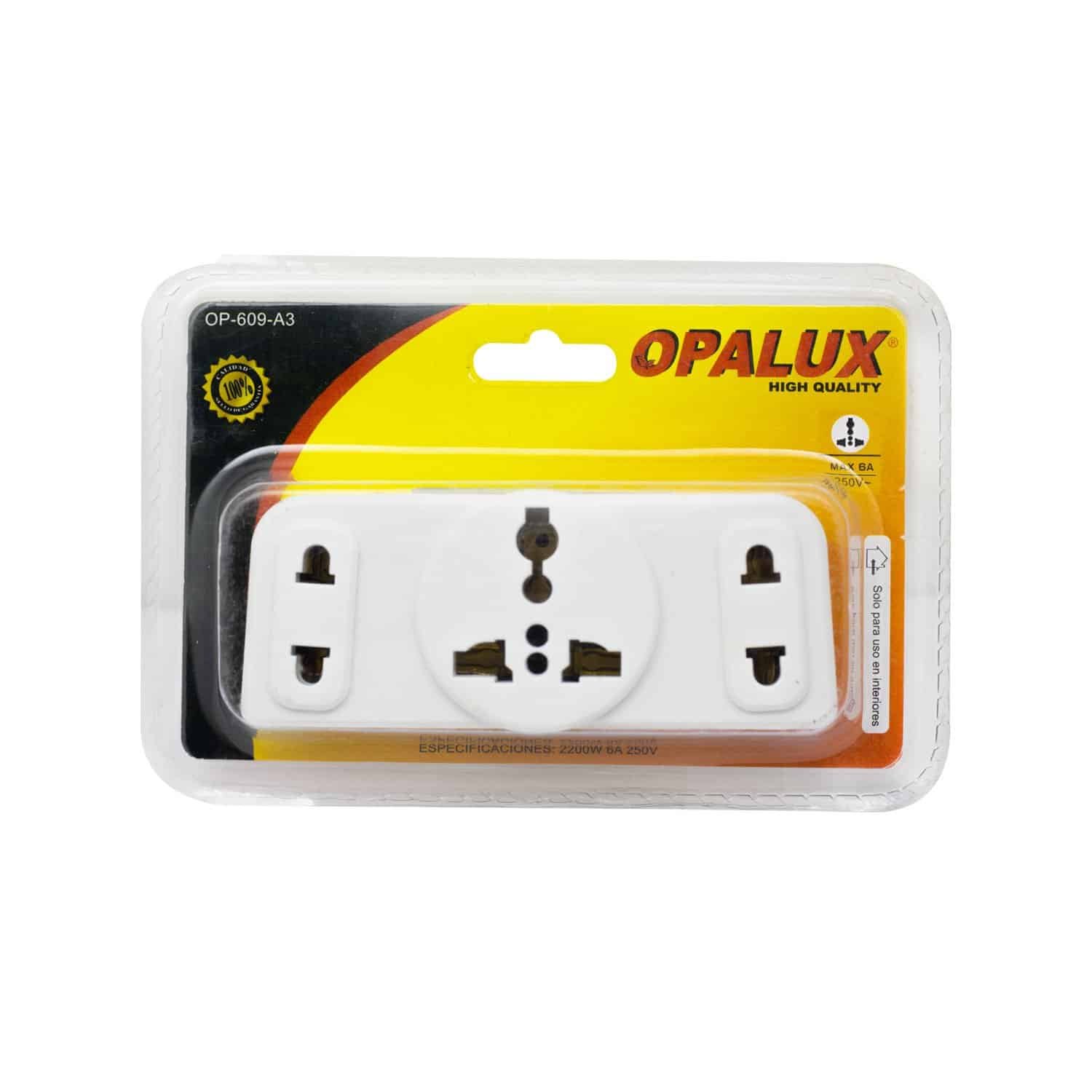 OP-609-A3 Westor OP-609-A3 Opalux Adaptador Enchufe Triple OP-609-A3 OPALUX