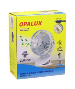 Westor OP-CF60-BL Opalux Ventilador Clip-On Recargable LED 5 Velocidades OP-CF60-BL OPALUX