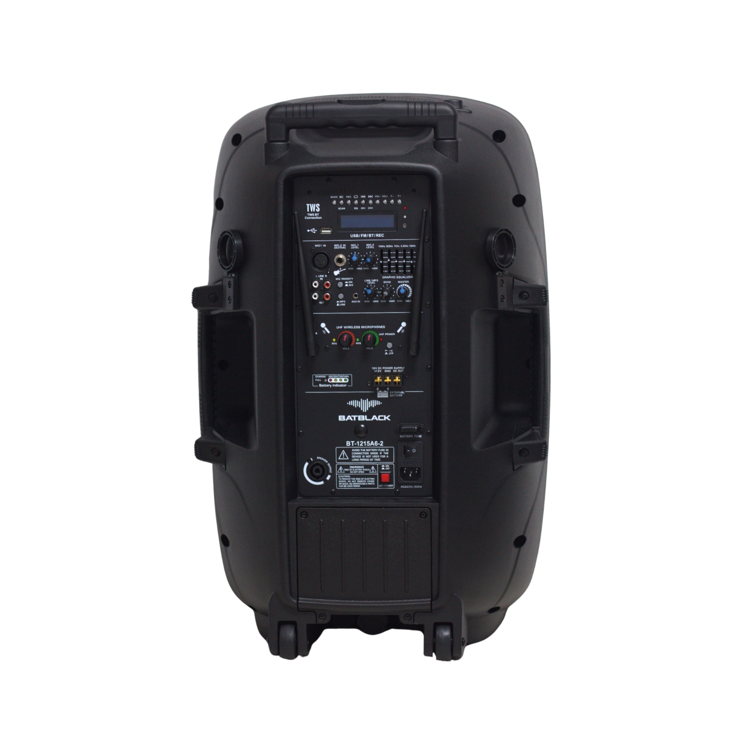 BT-1215A6-2 4 Westor BT-1215A6-2 Batblack Parlante/Gabinete Activo Recargable 15" 5000W c/ Bluetooth BT-1215A6-2 BATBLACK