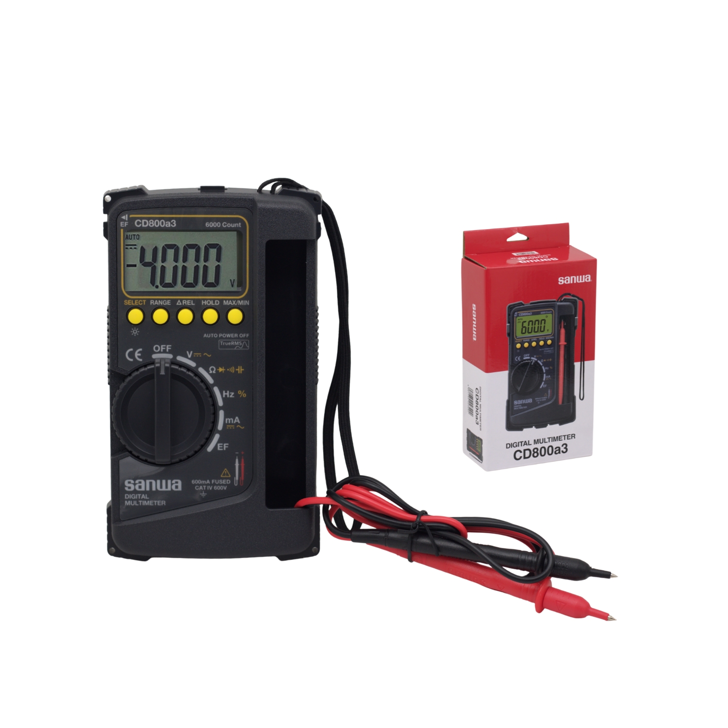 CD800A3 1 Westor CD800A3 Sanwa Multímetro Digital AC/DC 600V/600mA True RMS CD800A3 SANWA