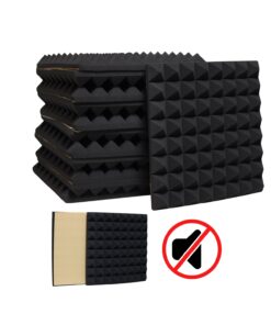 Esponja Acústica de Pared c/ Autoadhesivo Mod Pirámide Negro EA-PIN50 ALL SOUND
