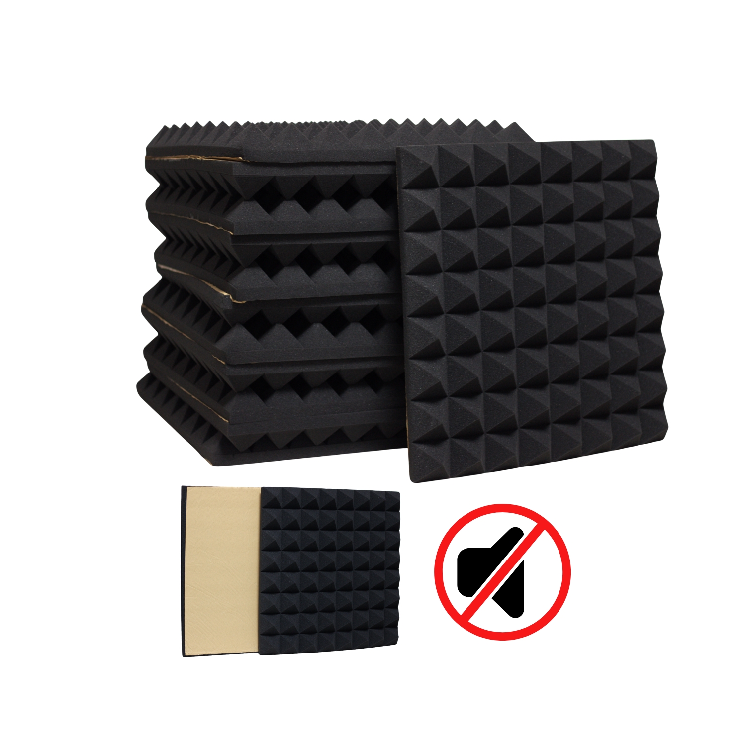 EA-PIN50 1 Westor EA-PIN50 ALL SOUND Esponja Acústica de Pared c/ Autoadhesivo Mod Pirámide Negro EA-PIN50 ALL SOUND