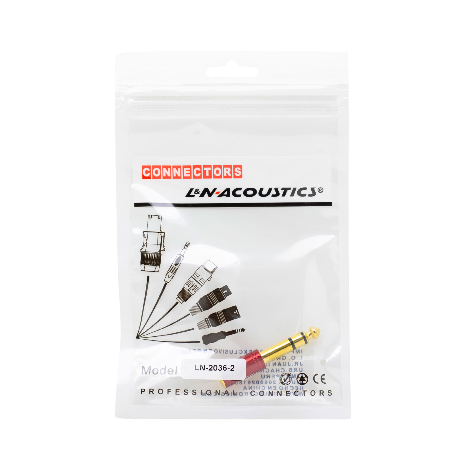 LN-2036-2 Westor LN-2036-2 L&N-ACOUSTICS Adaptador Stereo Jack 3.5mm A Plug 6.35mm Rojo LN-2036-2 L&N-ACOUSTICS