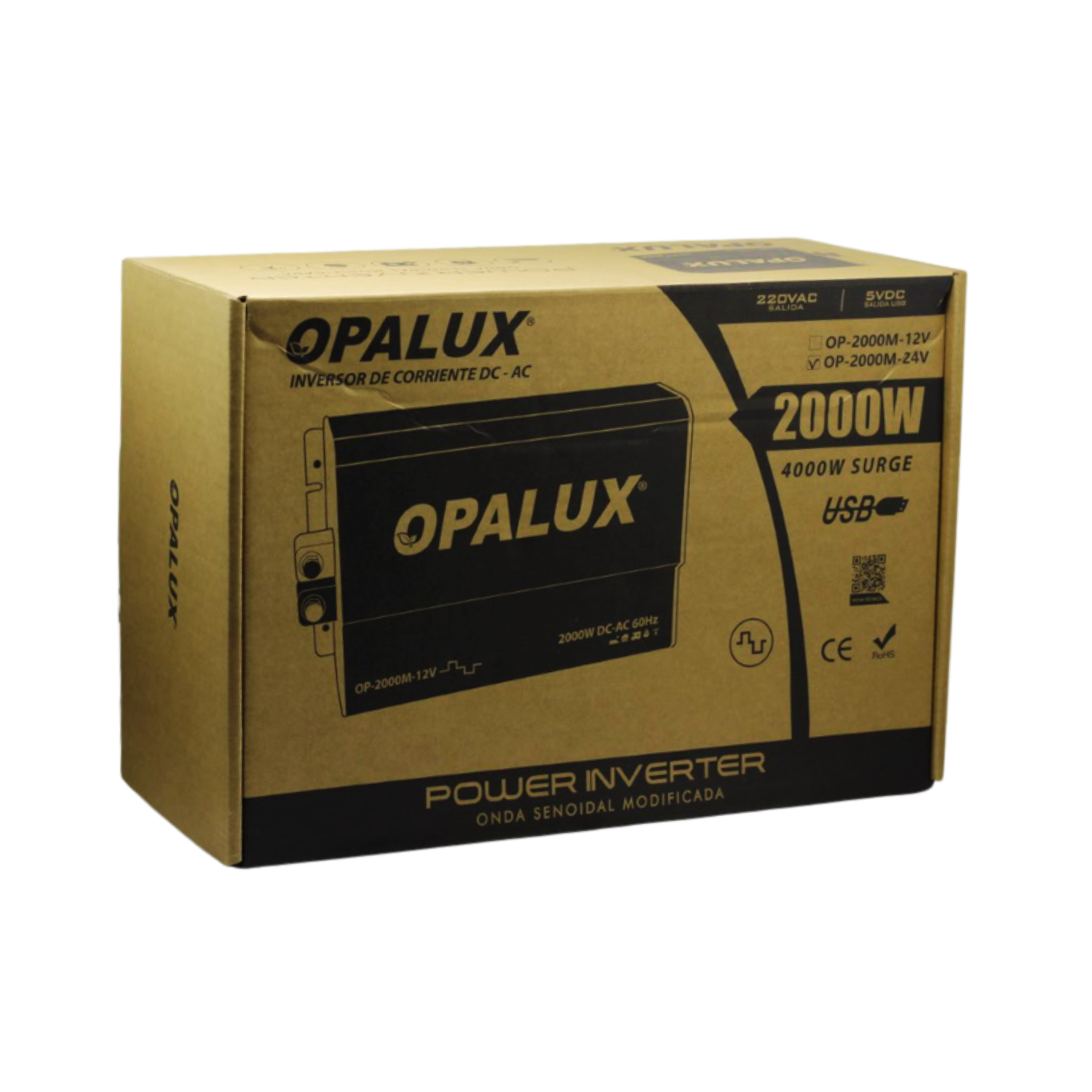 OP-2000M-24V 10 Westor OP-2000M-24V Opalux Inversor de Onda Modificada 2000W 24V Dc A 220V AC OP-2000M OPALUX