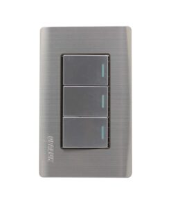 Interruptor Metálico Triple con Dado 2,2cm OP-S03 OPALUX