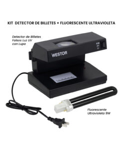 Kit Detector de Billetes Falsos Luz UV con Lupa + Fluorescente Ultravioleta 9W KIT-WT-2148